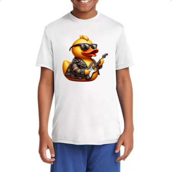 Camiseta Infanto Juvenil Patinho de borracha Rockeiro - Imagem 4