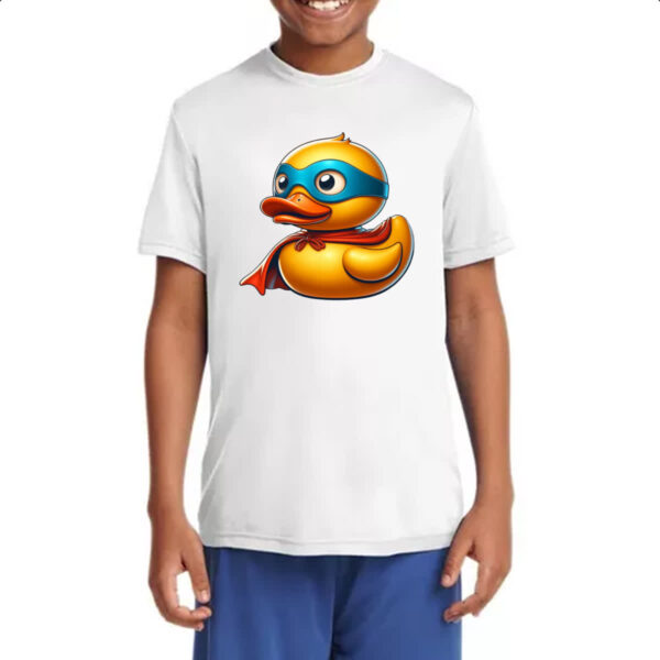 Camiseta Infanto Juvenil Patinho de borracha Super Heroi - Imagem 4