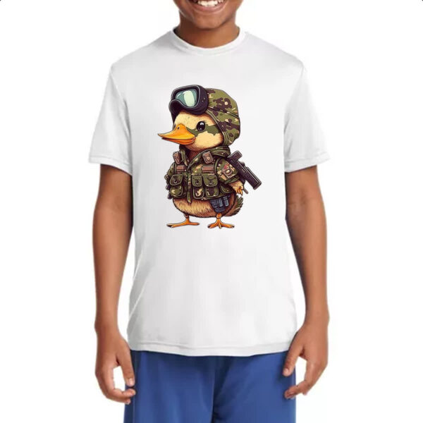 Camiseta Infanto Juvenil Patinho militar - Imagem 4