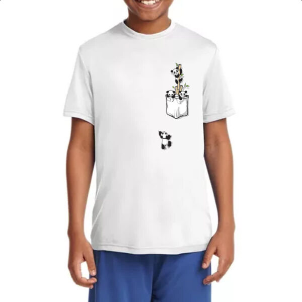 Camiseta Infanto Juvenil Panda bambu no bolso - Imagem 4
