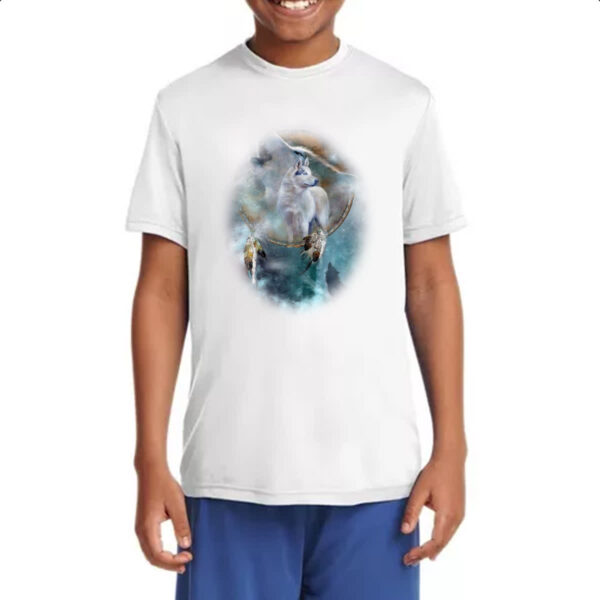 Camiseta Infanto Juvenil Apanhador de sonhos lobo cinza - Imagem 4