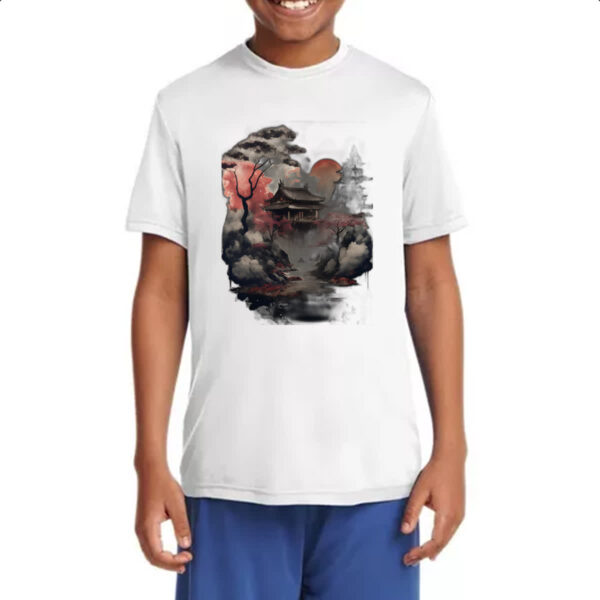Camiseta Infanto Juvenil Paisagem Asia tinta a oleo - Imagem 4