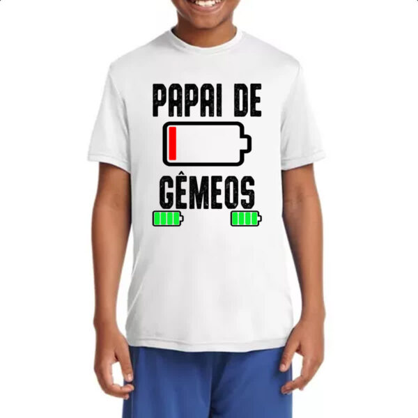 Camiseta Infanto Juvenil Papai de gemeos - Imagem 4