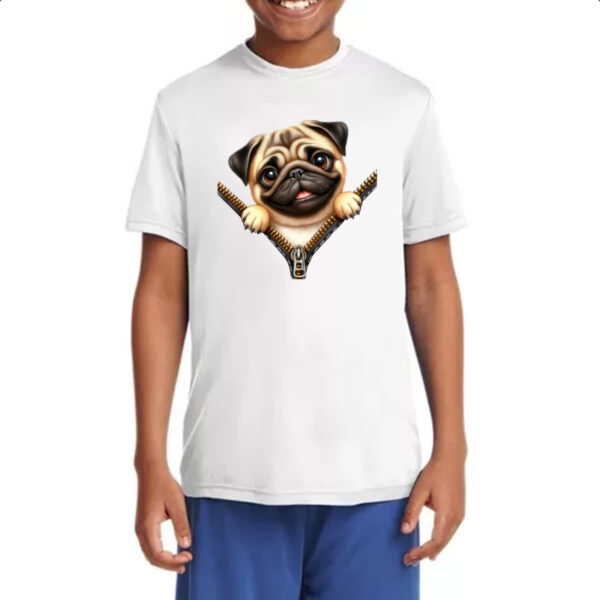 Camiseta Infanto Juvenil Pug no Ziper - Imagem 4