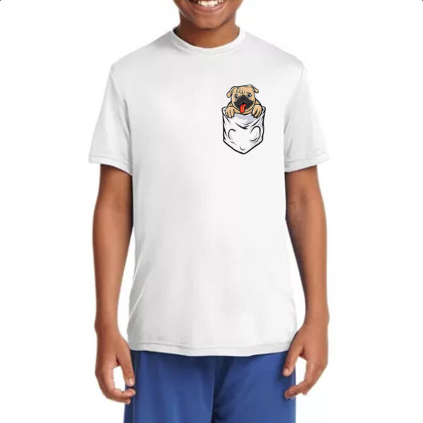 Camiseta Infanto Juvenil Pug no bolso - Imagem 4