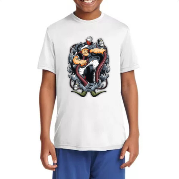 Camiseta Infanto Juvenil Popeye vs Kraken - Imagem 4