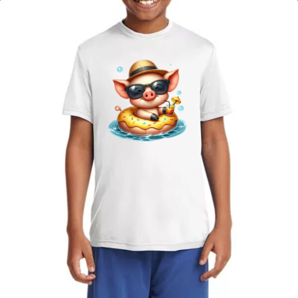 Camiseta Infanto Juvenil Porco na boia - Imagem 4