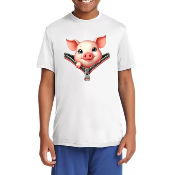 Camiseta Infanto Juvenil Porco no ziper - Imagem 4