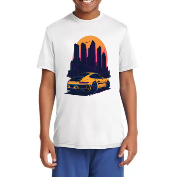 Camiseta Infanto Juvenil Porsche Amarelo Sunset - Image 4