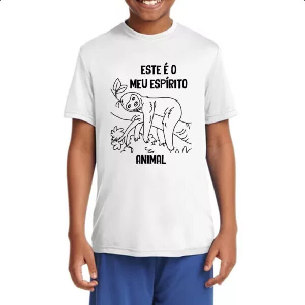 Camiseta Infanto Juvenil Preguica Este e o meu espirito animal - Imagem 4