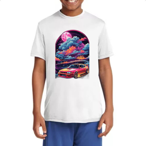 Camiseta Infanto Juvenil Racing Car Neon Art vibrant - Imagem 4