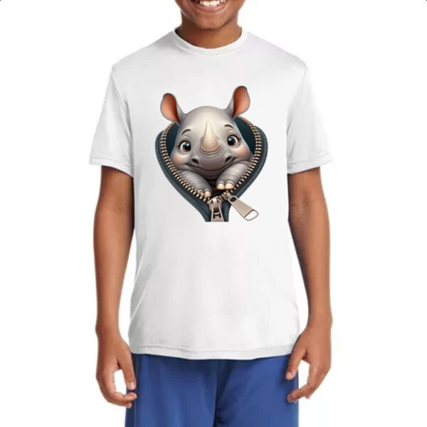 Camiseta Infanto Juvenil Rinoceronte no ziper - Imagem 4
