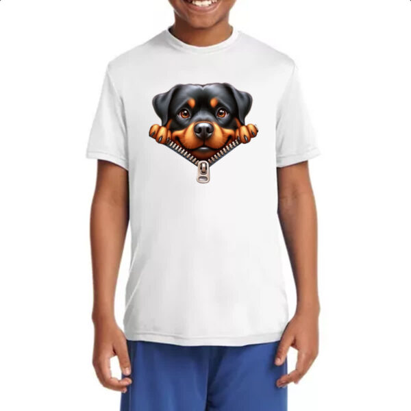 Camiseta Infanto Juvenil Rottweiler no Ziper - Imagem 4
