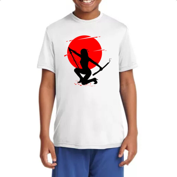 Camiseta Infanto Juvenil Samurai girl silhueta - Imagem 4