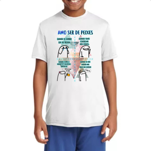 Camiseta Infanto Juvenil Signo Amo ser de Peixes - Imagem 4