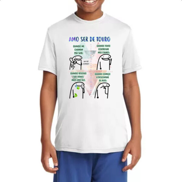 Camiseta Infanto Juvenil Signo Amo ser de Touro - Imagem 4