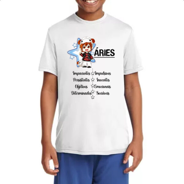 Camiseta Infanto Juvenil Signo Cute Aries - Imagem 4