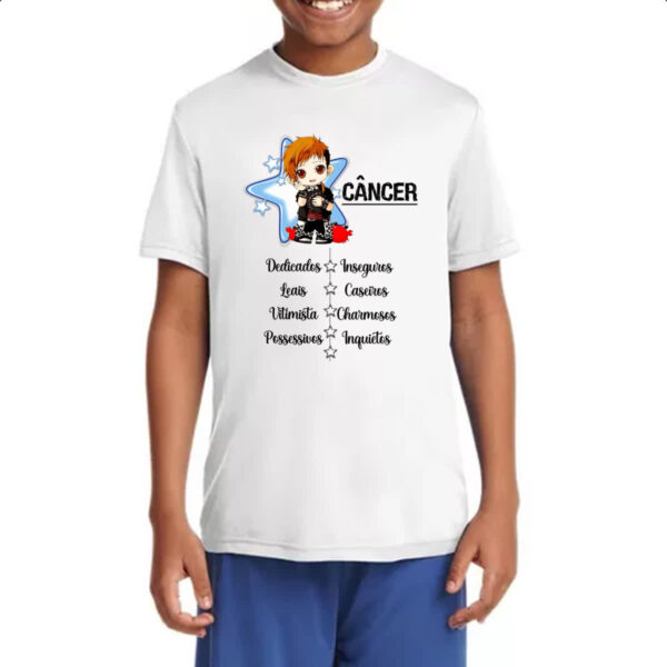 Camiseta Infanto Juvenil Signo Cute Cancer - Imagem 4