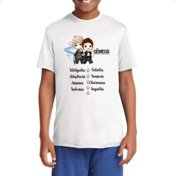 Camiseta Infanto Juvenil Signo Cute Gemeos - Imagem 4