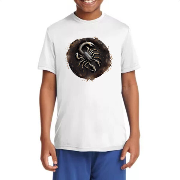 Camiseta Infanto Juvenil Signo de Escorpiao placa de luxo - Imagem 4