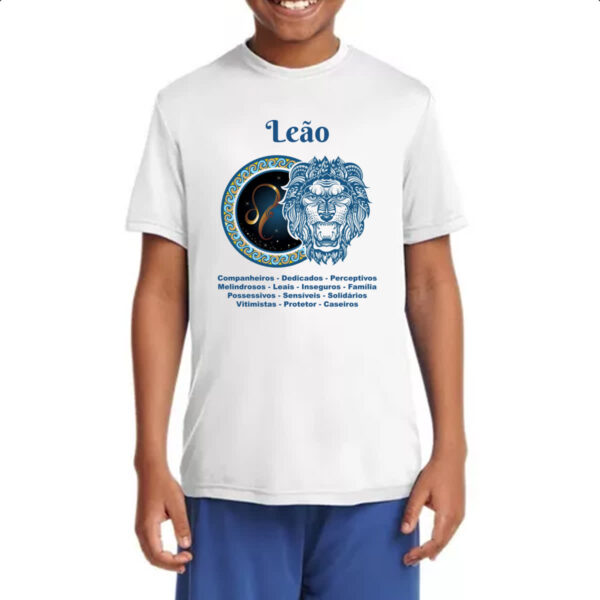 Camiseta Infanto Juvenil Signo de Leao adjetivos - Imagem 4