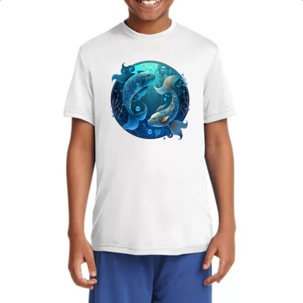 Camiseta Infanto Juvenil Signo de Peixes placa de luxo - Imagem 4