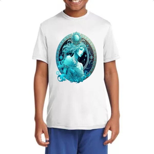 Camiseta Infanto Juvenil Signo de aquario logo de luxo - Imagem 4