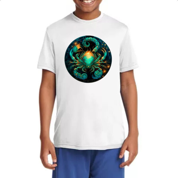 Camiseta Infanto Juvenil Signo de cancer logo de luxo - Imagem 4