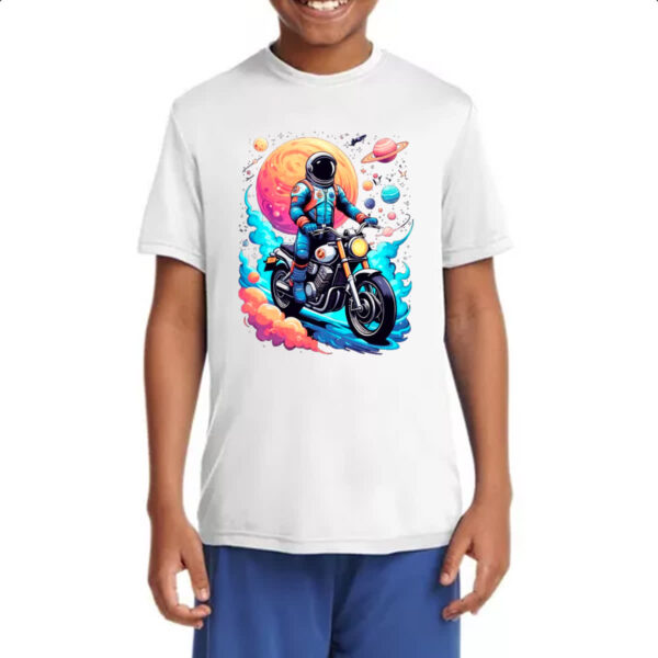 Camiseta Infanto Juvenil Astronauta Motoqueiro - Imagem 4