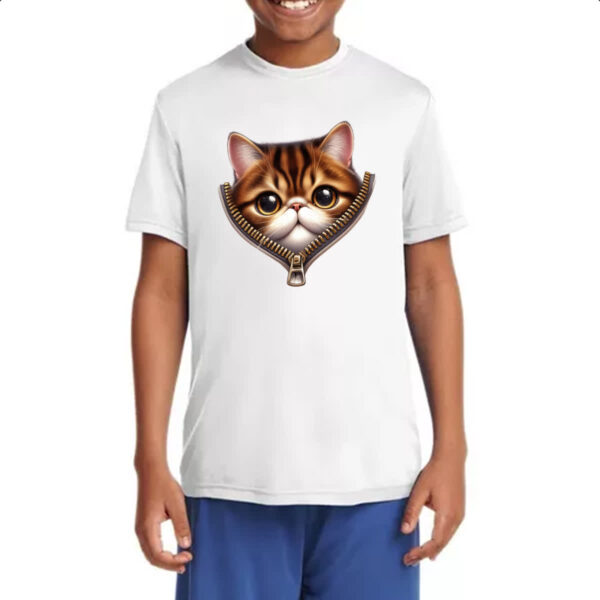 Camiseta Infanto Juvenil Scotish Fold no ziper - Imagem 4