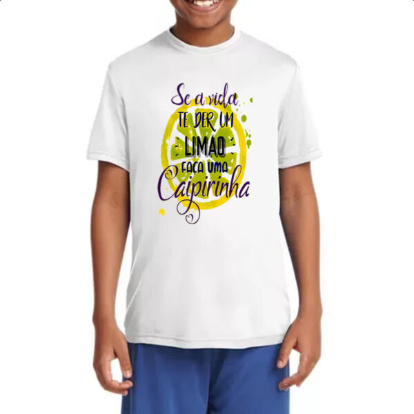 Camiseta Infanto Juvenil Se a vida de lhe der limoes caipirinha - Imagem 4