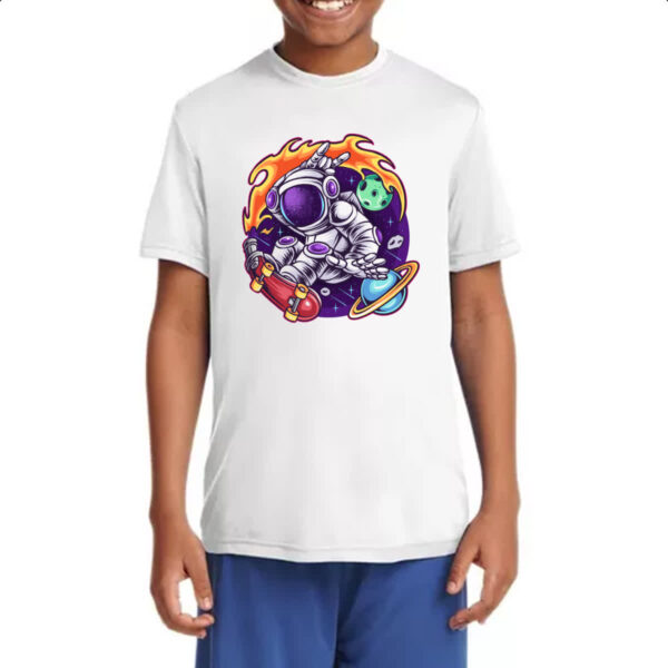 Camiseta Infanto Juvenil Astronauta Skatista - Imagem 4