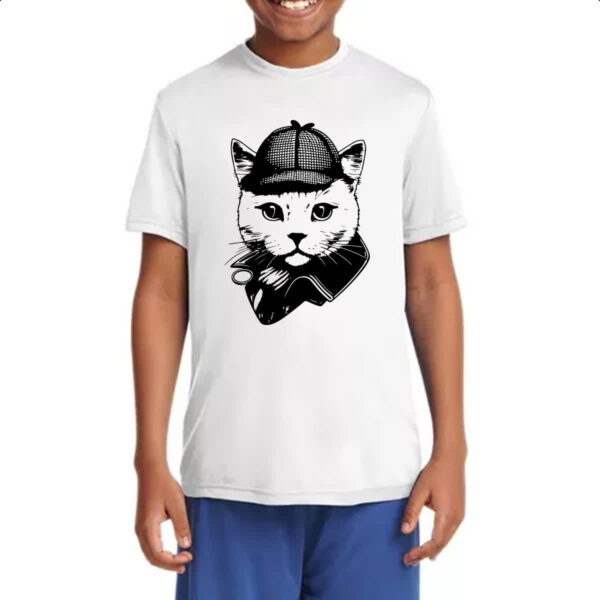 Camiseta Infanto Juvenil Sherlock Gato - Imagem 4
