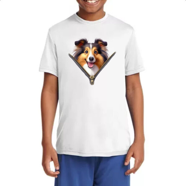 Camiseta Infanto Juvenil Shetland Sheepdog no Ziper - Imagem 4