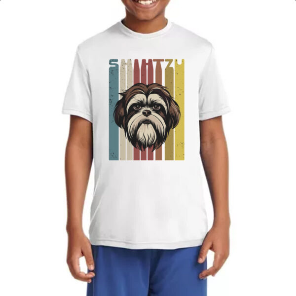 Camiseta Infanto Juvenil Shih-tzu retro vintage - Imagem 4