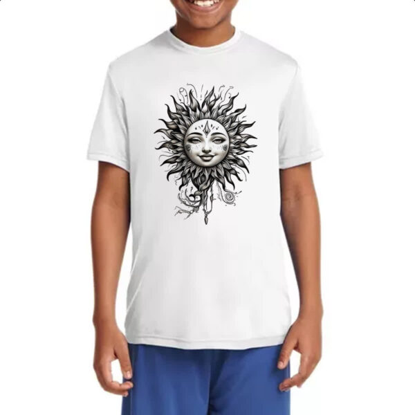 Camiseta Infanto Juvenil Sol blackwork tatoo style - Imagem 4