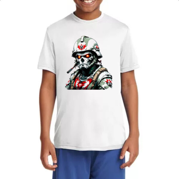 Camiseta Infanto Juvenil Soldado Skull Punk Cyber - Imagem 4