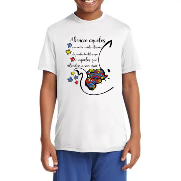 Camiseta Infanto Juvenil Autismo Abencoe janela da diferenca - Imagem 4