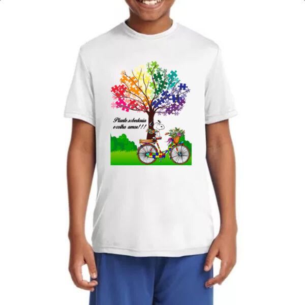 Camiseta Infanto Juvenil Autismo Plante sabedoria e colha amor - Imagem 4