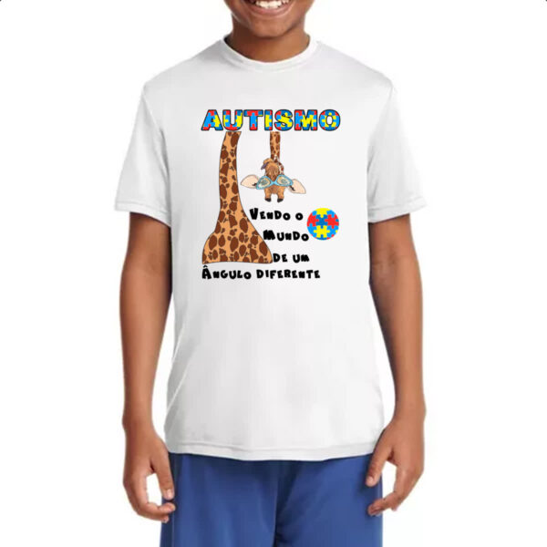 Camiseta Infanto Juvenil Autismo vendo o mundo de um angulo diferente - Imagem 4