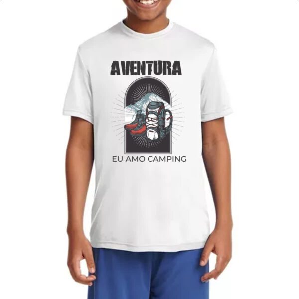 Camiseta Infanto Juvenil Aventura eu amo camping - Imagem 4