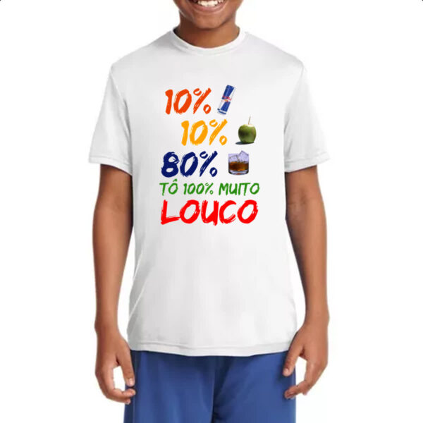Camiseta Infanto Juvenil 10 Red 10 Coco 80 Whisky 100 Louco - Imagem 4