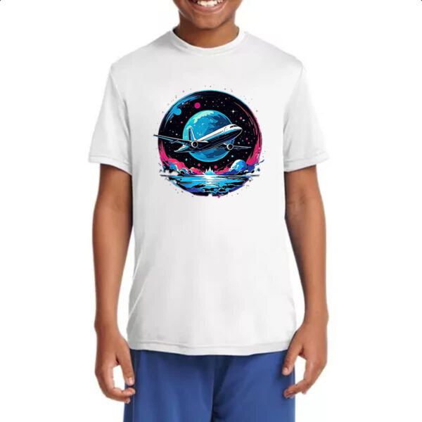 Camiseta Infanto Juvenil Aviao viagem night art - Imagem 4