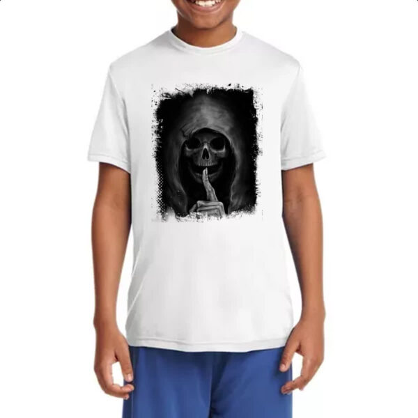 Camiseta Infanto Juvenil A morte pede silencio - Imagem 4