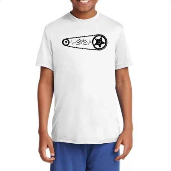 Camiseta Infanto Juvenil Batimento cardiaco catraca bicicleta - Imagem 4