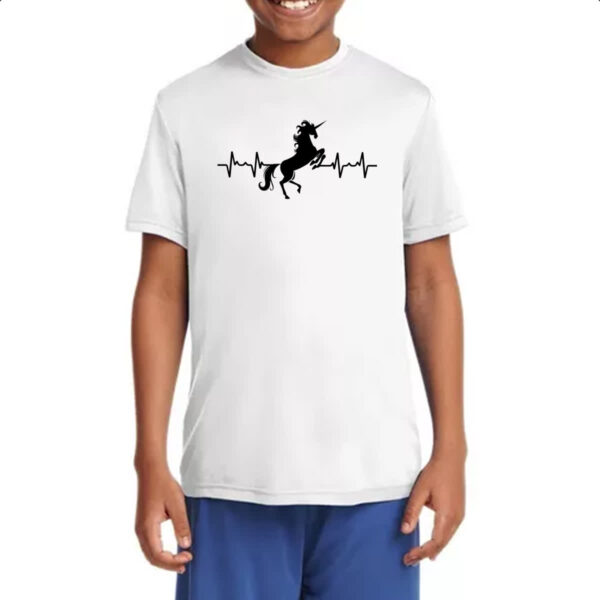 Camiseta Infanto Juvenil Batimento cardiaco unicornio - Imagem 4