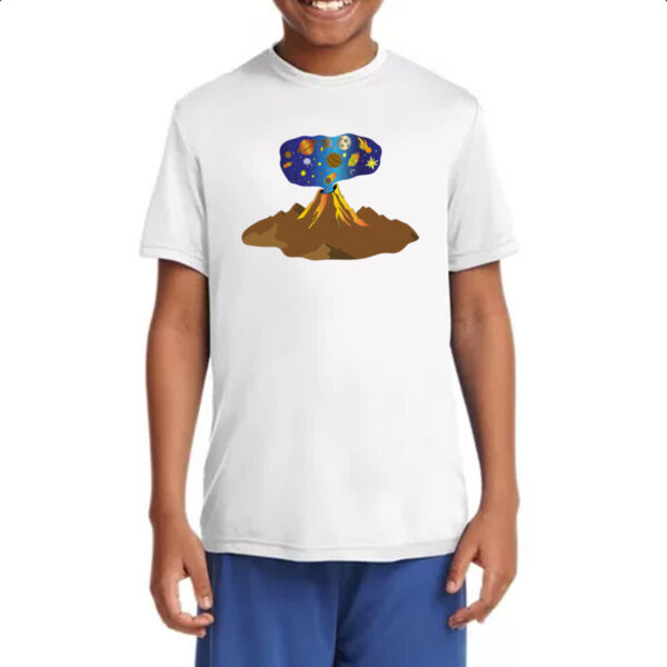 Camiseta Infanto Juvenil Big Bang vulcao erupcao - Imagem 4