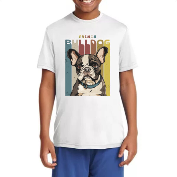 Camiseta Infanto Juvenil Buldogue Frances retro vintage - Imagem 4