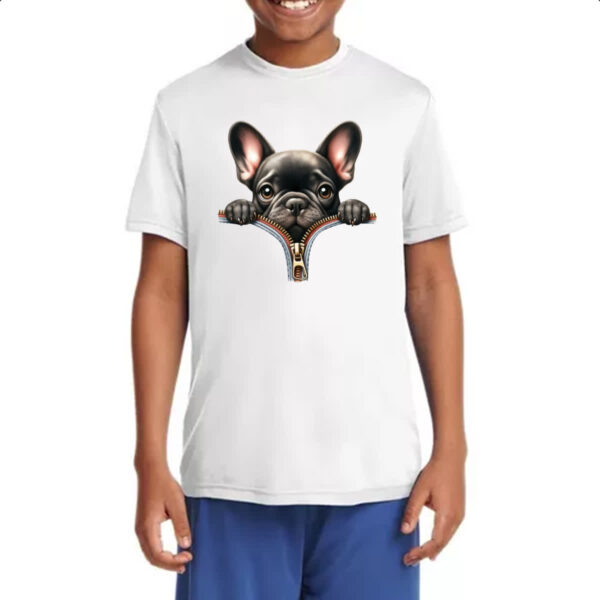 Camiseta Infanto Juvenil Bulldog Frances no Ziper - Imagem 4