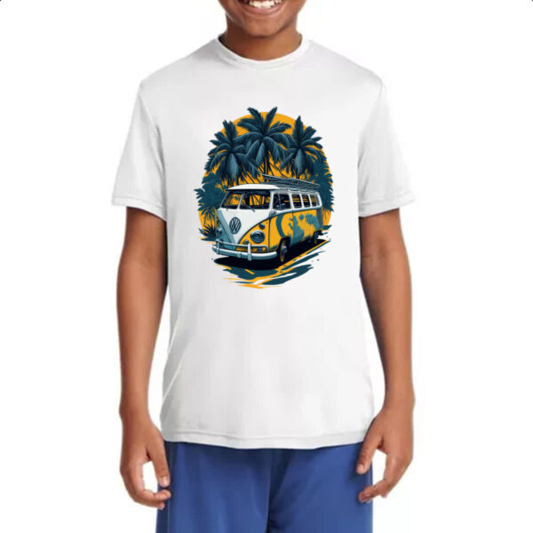 Camiseta Infanto Juvenil Kombi Amarela Sunset - Imagem 4